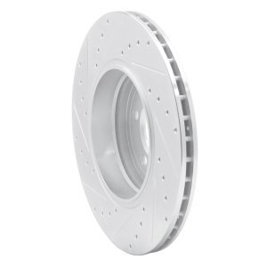 BMW 760I Brake Rotor (1) - Rear Right - R1 Concepts - Drilled & Slotted - Silver - `02-`05